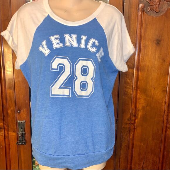 NWT SUNDRY VENICE RAGLAN SHORT SLEEVE SWEATSHIRT - Picture 1 of 8